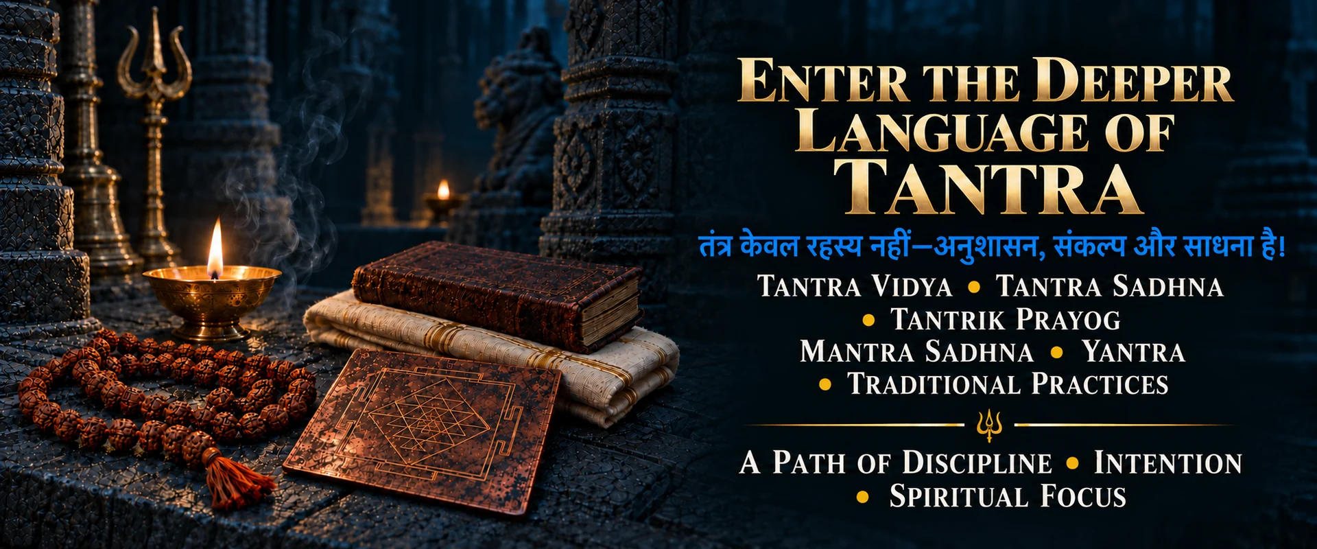 Traditional Tantra Sadhna — Mantra, Yantra and Tantrik Prayog, guided by discipline and intention.
