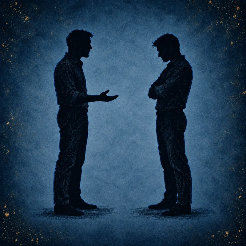 Two men showing disagreement